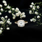 Victorian Style 3 Carat Cushion Moissanite Halo Engagement Ring