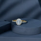 1.2 Carat Certified Moissanite Oval Halo Engagement Ring For Her