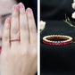 Princess Cut Ruby Eternity Ring – Thin Ruby Wedding Band in Shared Prong Setting | Real AAA Ruby