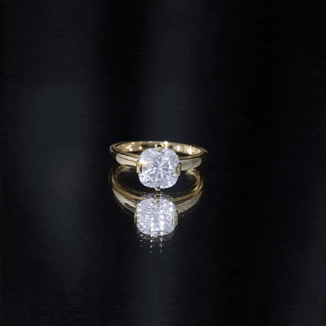 Anillo de Compromiso Solitario de Moissanita de Talla Cojín de 3 Quilates con Certificado