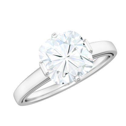 Anillo de Compromiso Solitario de Moissanita de Talla Cojín de 3 Quilates con Certificado