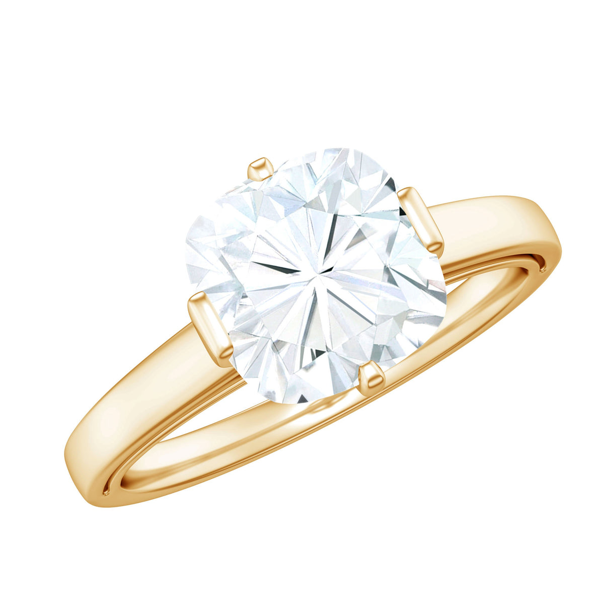 Anillo de Compromiso Solitario de Moissanita de Talla Cojín de 3 Quilates con Certificado