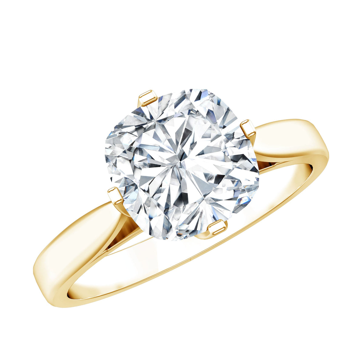 Anillo de compromiso solitario de moissanita con cojín de 3 TC