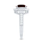 2.3 Carat Garnet Art Deco Engagement Ring with Diamond Halo