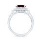 2.3 Carat Garnet Art Deco Engagement Ring with Diamond Halo
