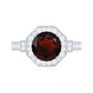 2.3 Carat Garnet Art Deco Engagement Ring with Diamond Halo