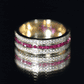 Lab Created Ruby Three Row Wedding Band for Women