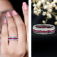 Lab Created Ruby Three Row Wedding Band for Women