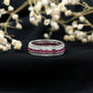 Lab Created Ruby Three Row Wedding Band for Women