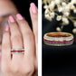 Lab Created Ruby Three Row Wedding Band for Women