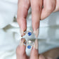 Anillo de compromiso solitario con zafiro azul creado en laboratorio de 1 quilate, certificado