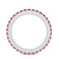 Round Shape Lab Grown Ruby and Diamond Eternity Wedding Band
