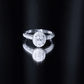 Anillo de compromiso victoriano de moissanita ovalada de 6x8 mm con halo