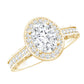 Anillo de compromiso victoriano de moissanita ovalada de 6x8 mm con halo