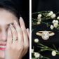 Anillo de compromiso victoriano de moissanita ovalada de 6x8 mm con halo