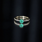 Natural Emerald Promise Ring with Diamond Side Stones