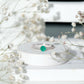 Natural Emerald Promise Ring with Diamond Side Stones
