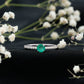 Natural Emerald Promise Ring with Diamond Side Stones
