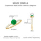 Natural Emerald Promise Ring with Diamond Side Stones