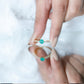 Natural Emerald Promise Ring with Diamond Side Stones