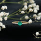 Natural Emerald Promise Ring with Diamond Side Stones