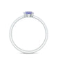 Certified Real Solitaire Tanzanite Promise Ring with Diamond