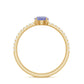 Certified Real Solitaire Tanzanite Promise Ring with Diamond
