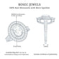 Milgrain Embellished Oval Moissanite Double Halo Engagement Ring