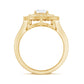 Milgrain Embellished Oval Moissanite Double Halo Engagement Ring