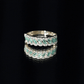 Baguette Emerald and Diamond Braided Half Eternity Band Ring
