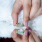 Baguette Emerald and Diamond Braided Half Eternity Band Ring