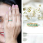 Baguette Emerald and Diamond Braided Half Eternity Band Ring
