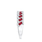 Natural Baguette Ruby Half Eternity Band with Diamond