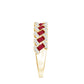 Natural Baguette Ruby Half Eternity Band with Diamond