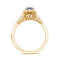 Vintage Style Tanzanite Engagement Ring with Diamond Halo