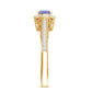 Vintage Style Tanzanite Engagement Ring with Diamond Halo