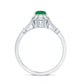 Vintage Inspired Emerald Engagement Ring with Diamond