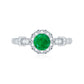 Vintage Inspired Emerald Engagement Ring with Diamond