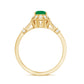 Vintage Inspired Emerald Engagement Ring with Diamond