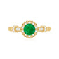 Vintage Inspired Emerald Engagement Ring with Diamond