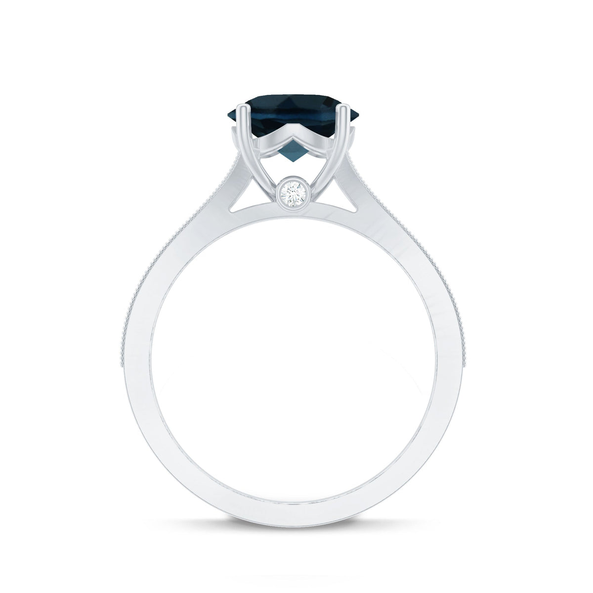 Natural London Blue Topaz and Diamond Engagement Ring