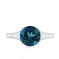 Natural London Blue Topaz and Diamond Engagement Ring