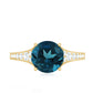 Natural London Blue Topaz and Diamond Engagement Ring