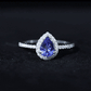 1.35 Carat Tanzanite Classic Engagement Ring with Diamond Halo