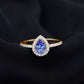 1.35 Carat Tanzanite Classic Engagement Ring with Diamond Halo