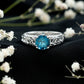 1.35 Carat Round London Blue Topaz Vintage Engagement Ring with Celtic Style Band