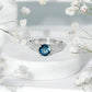 1.35 Carat Round London Blue Topaz Vintage Engagement Ring with Celtic Style Band