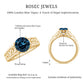 1.35 Carat Round London Blue Topaz Vintage Engagement Ring with Celtic Style Band