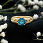 1.35 Carat Round London Blue Topaz Vintage Engagement Ring with Celtic Style Band