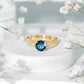 1.35 Carat Round London Blue Topaz Vintage Engagement Ring with Celtic Style Band